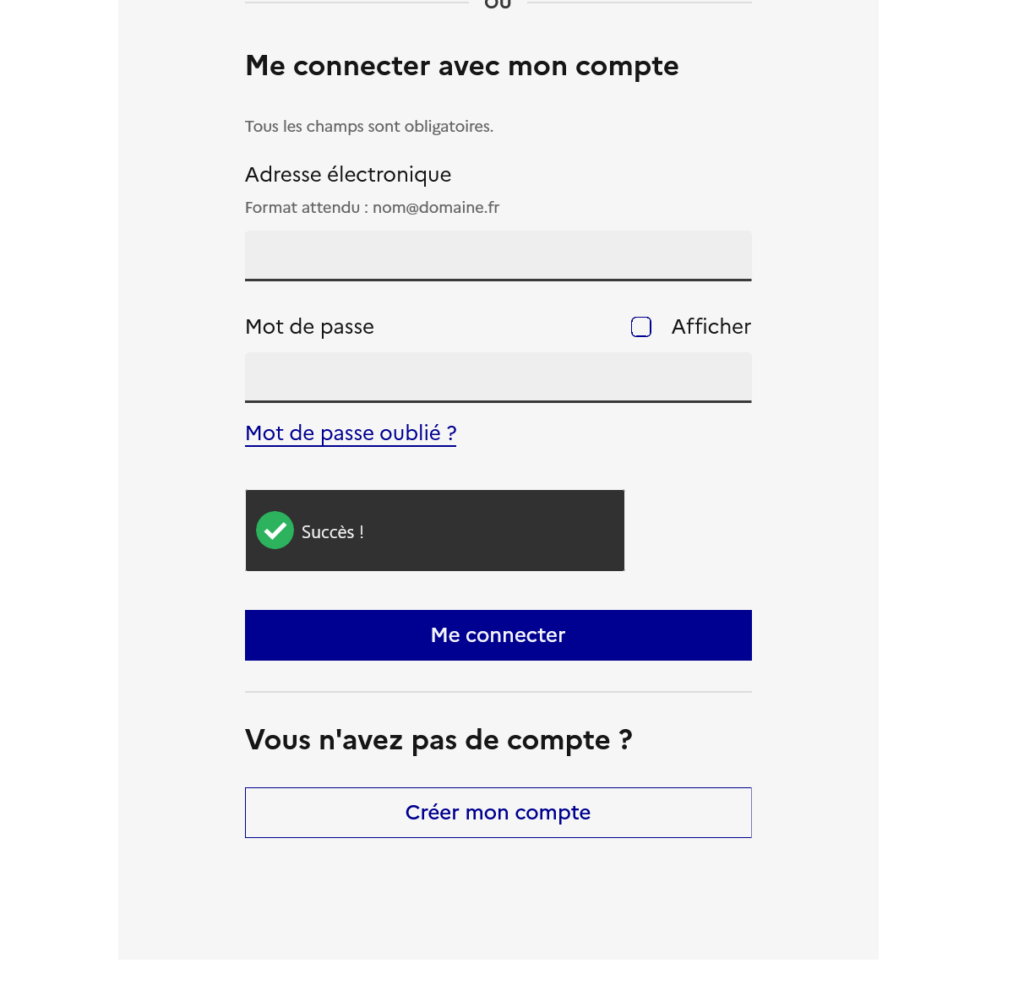Page de connexion à l'espace candidat du permis de conduire
